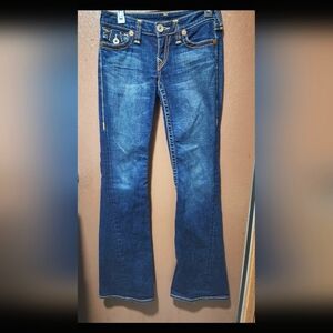 True Religion Jeans Size 28 twisted seam style darkwash!